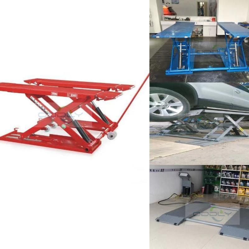 on Ground MID Rise Scissor Car Lift with Lifting Height 1m