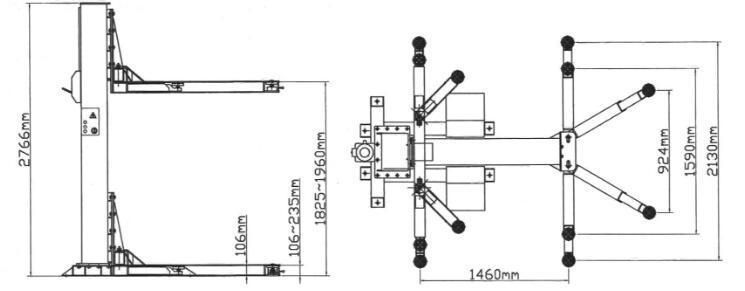 Auto Hydraulic Single Post Car Hoist with Ce (SL-2500)