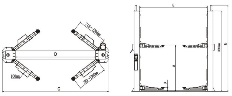 High Quality Standard Hydraulic Hoist for Cars with 10000lbs (210)