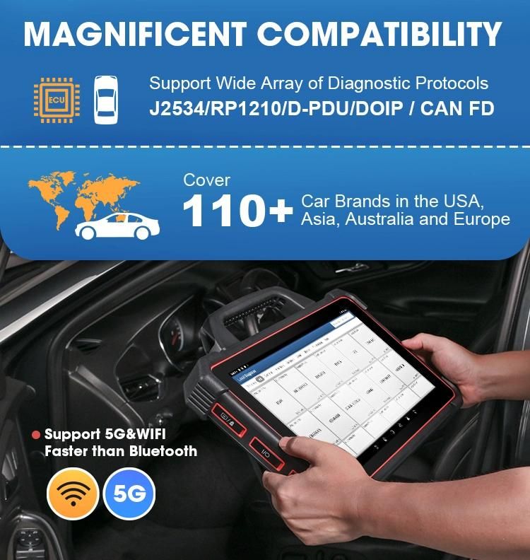 Launch X431 Pad VII Pad7 OBD2 Scanner Car Intelligent Diagnostic Tool Automotive Tools ECU Online Programming Adas Calibration Support Can/Canfd/Doipj2534/Dpdu