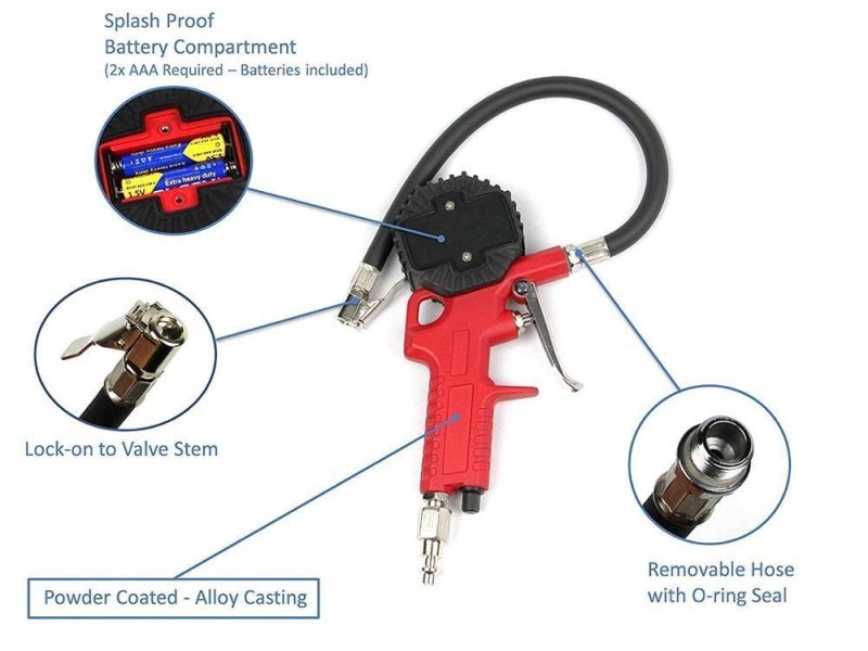 Electronic Digital Tire Pressure Gauge Meter LCD Digital Display Tire Inflator Gauge