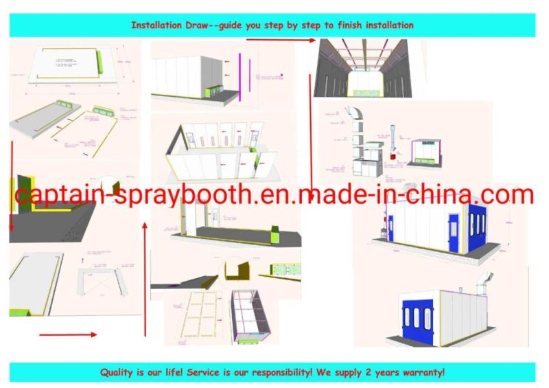 Auto Spray Booth with Infrared Lamps Heating