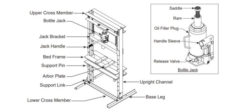 Jintuo Hydraulic Shop Press Manual Work Shop Hydraulic Press