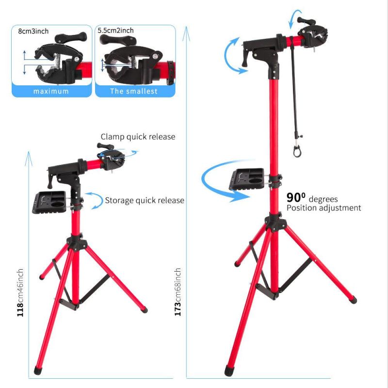 Bike Repair Stand Home Foldable Height Adjustable Aluminum Alloy Bike Workstand with Quick Release