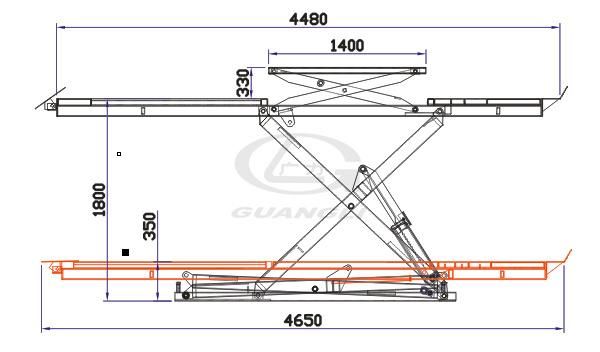 Guangli Ce Approved Auto Scissor Car Lift for Service Station