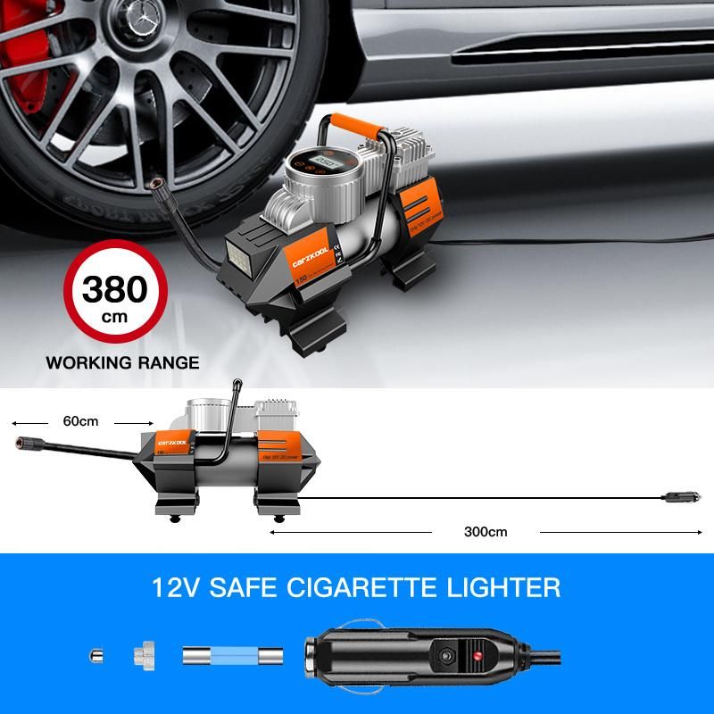 Heavy Duty Car Pump Metal Pump Car Air Compressor Digital Tire Inflator