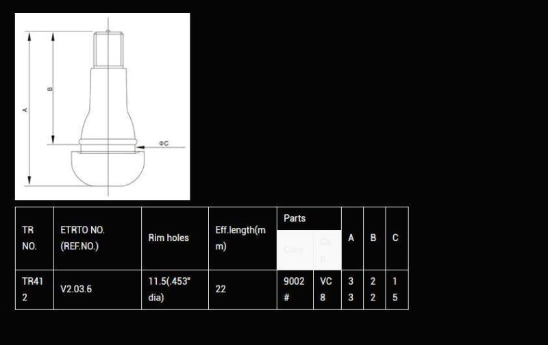 Tr414L Tire Valve