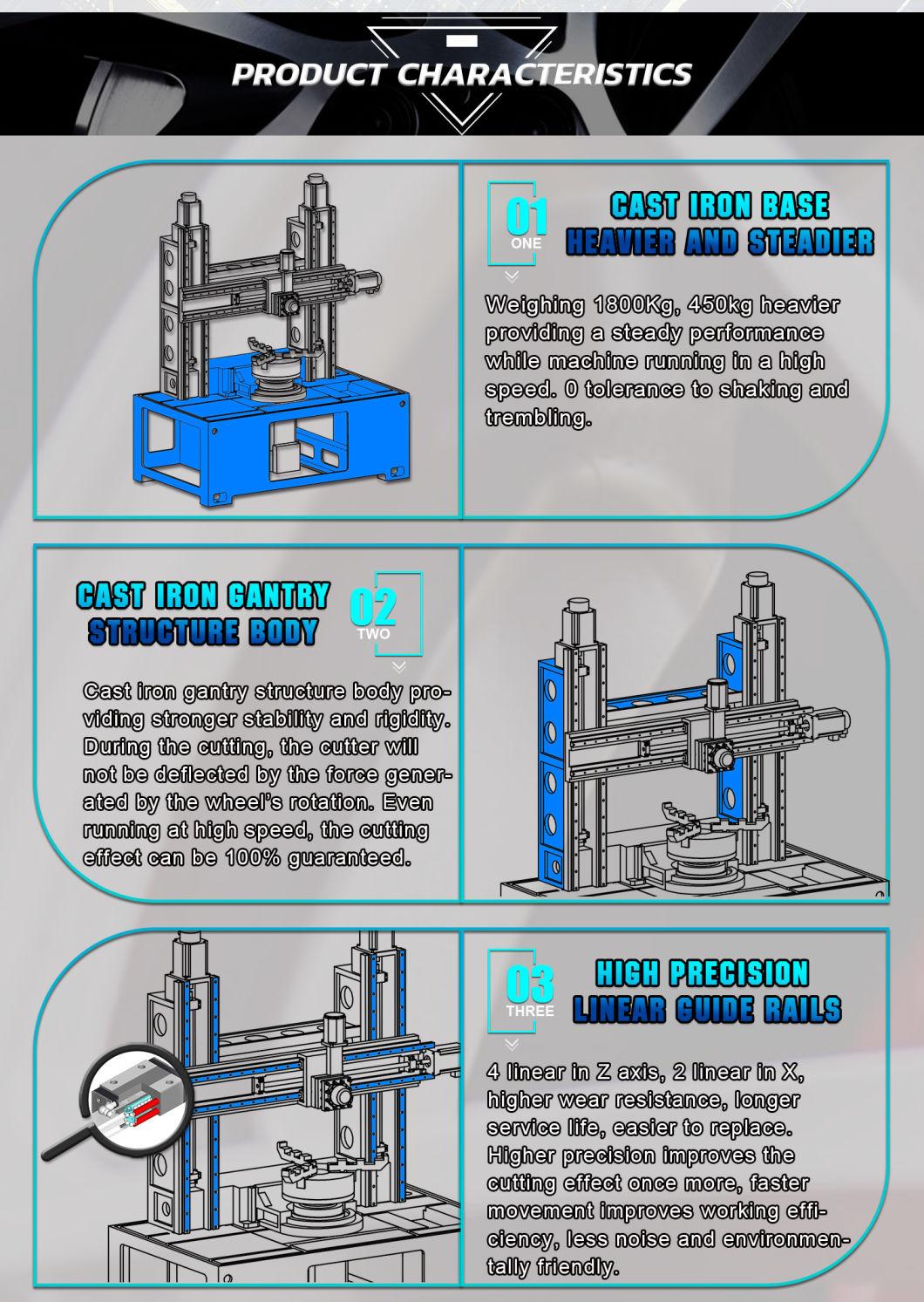 Automatic CNC Control Lathe Alloy Car Wheel Repairing Machine Awr901vp-PRO