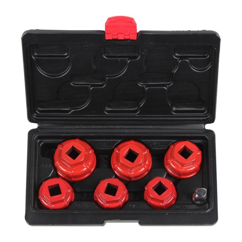 Viktec 7PC 24mm, 27mm, 30mm, 32.5mm, 36mm, 38mm Cup Type Oil Filter Wrench Set (VT17347)