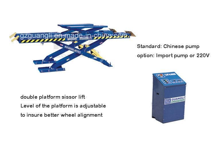 Gl3500/Zm Double Platform Scissor Manual Car Lift for Four-Wheel Alignment