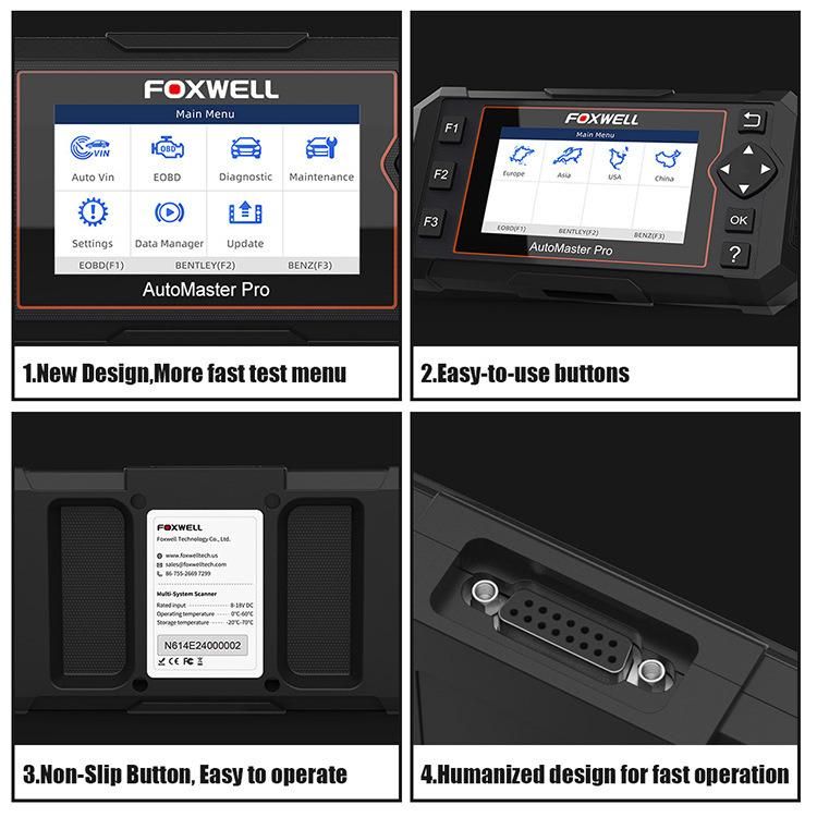 Foxwell Nt614 Elite OBD2 Car Diagnostic Tool Engine ABS SRS Airbag at+Epb Oil Reset Code Reader OBD 2 Obdii Automotive Scanner