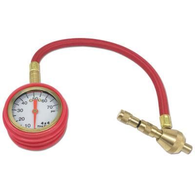 Dial Tire Pressure Gauge with Heavy Duty Brass Deflator Chuck