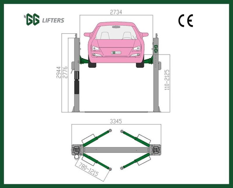 Hydraulic lifter two post car lift