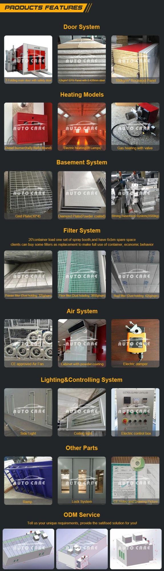 Auto Car Paint Booth Price and Spray Baking Oven