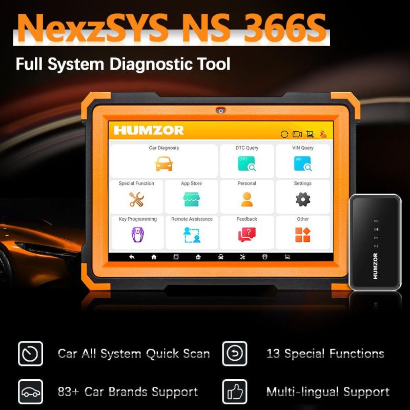 Humzor Nexzsys Ns366s Tablet Full System Diagnosic Tool with 13 Special Functions Free Update Online