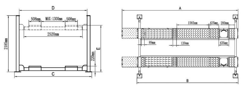 5.5t Alignment 4 Post Car Lift (412A)