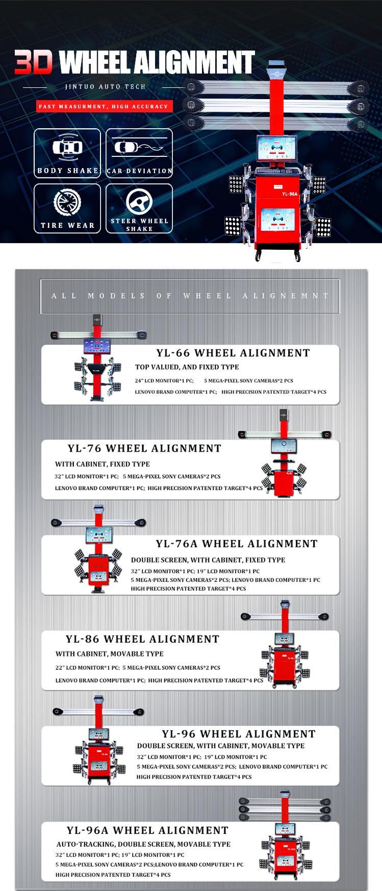 Yl-96A New Workshop Equipment Affordable 3D Wheel Alignment Machine