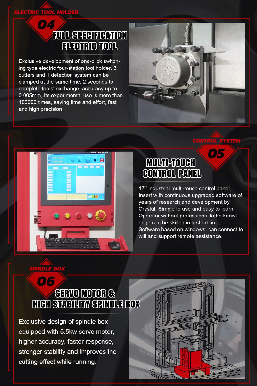 Automatic Alloy Vertical CNC Wheel Lathe Awr902vp with Ruby Probe