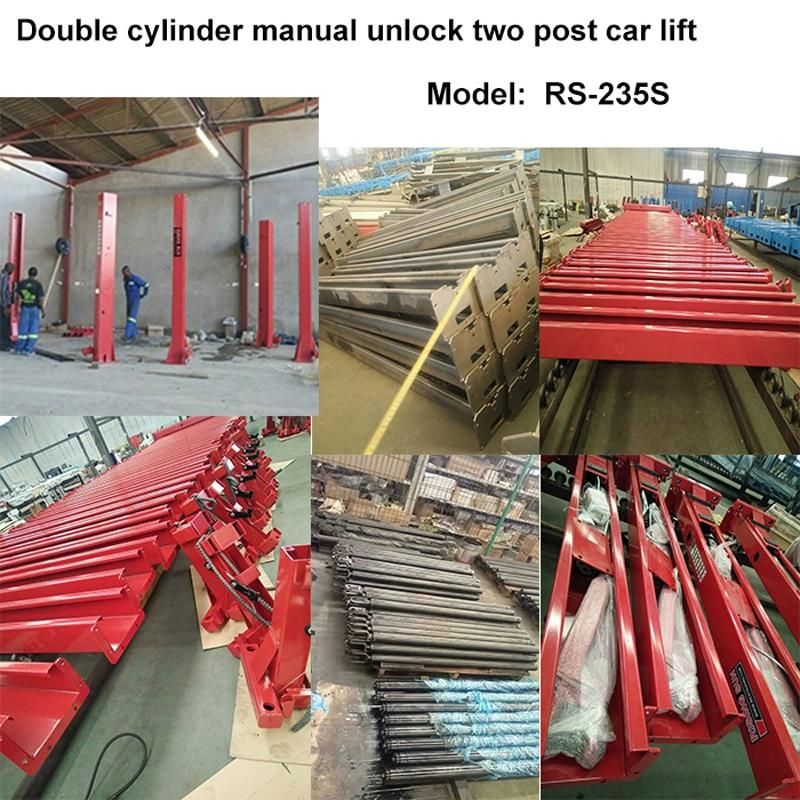 2 Post Base Plate Hydraulic Car Lift Price for Workshop Equipment