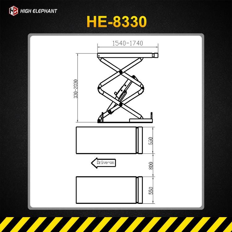 Manual Emergency Lowering Scissor Auto Lift with Automatic Engagement and Pneumatic Release