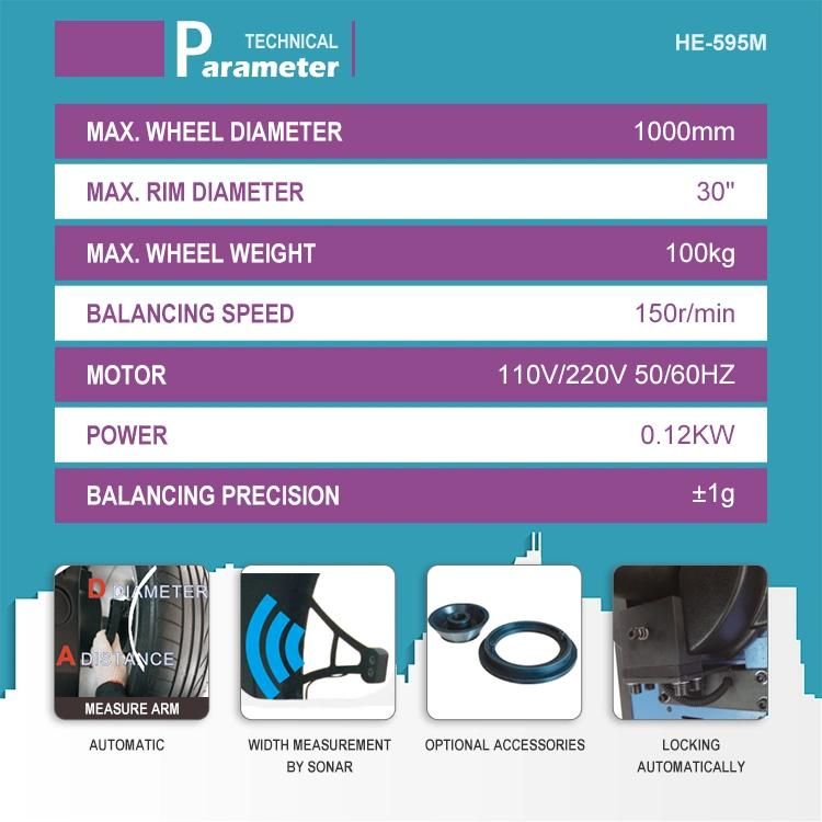 Automatic Magnetic Wheel Balancer with Advanced Touch Panel