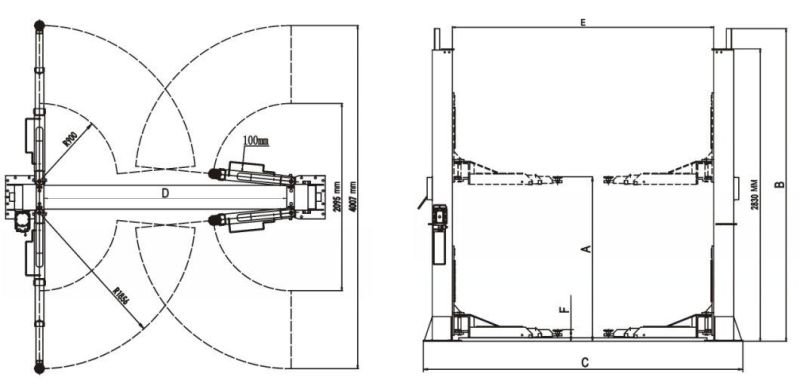 5.5 Tonne Base Plate Capacity 2 Post Truck Hoist (212)