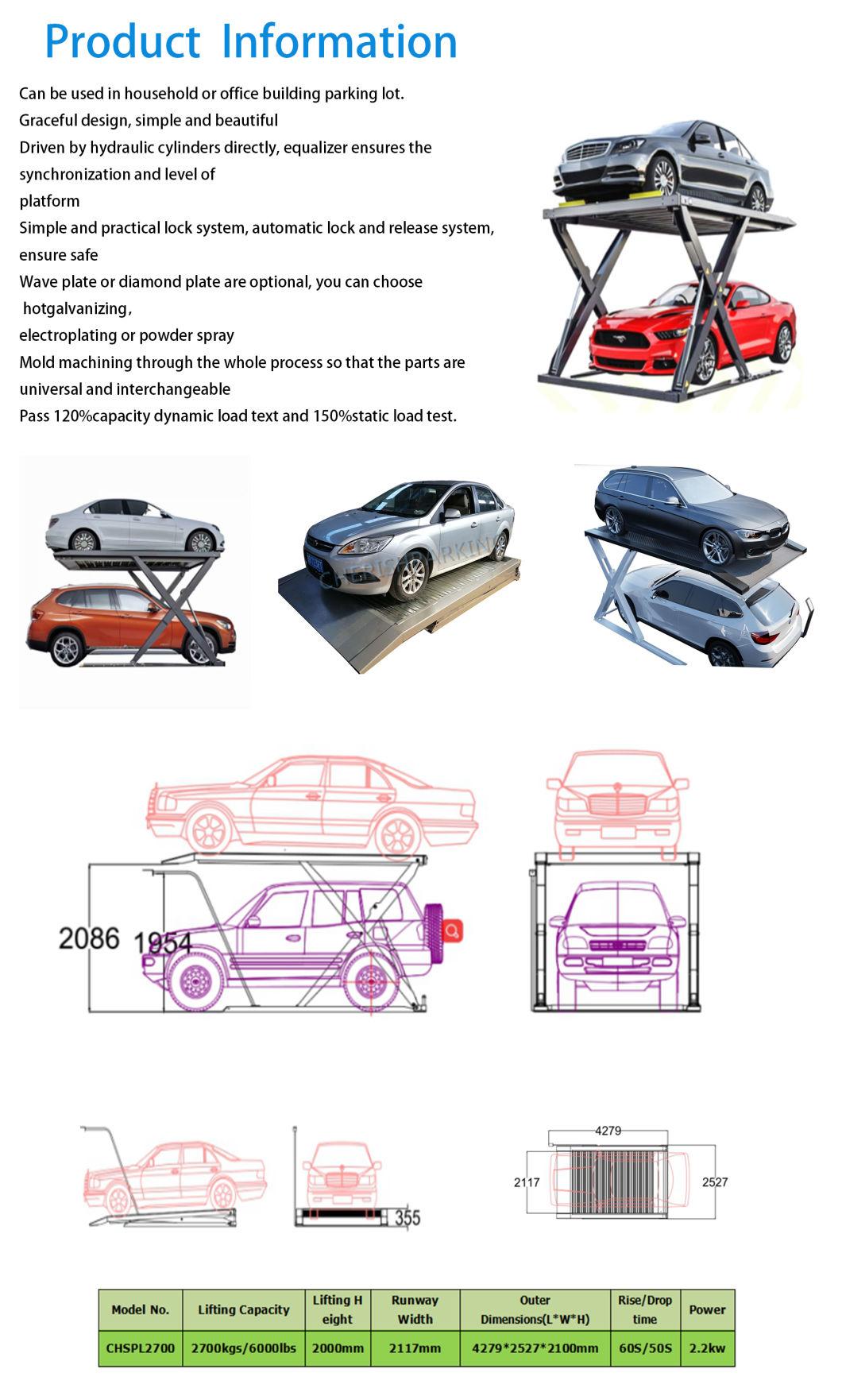 New Design Scissor Parking Lift with Zero Post