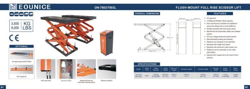 on-7803L Repair Vehicle Full Rise Scissor Lift