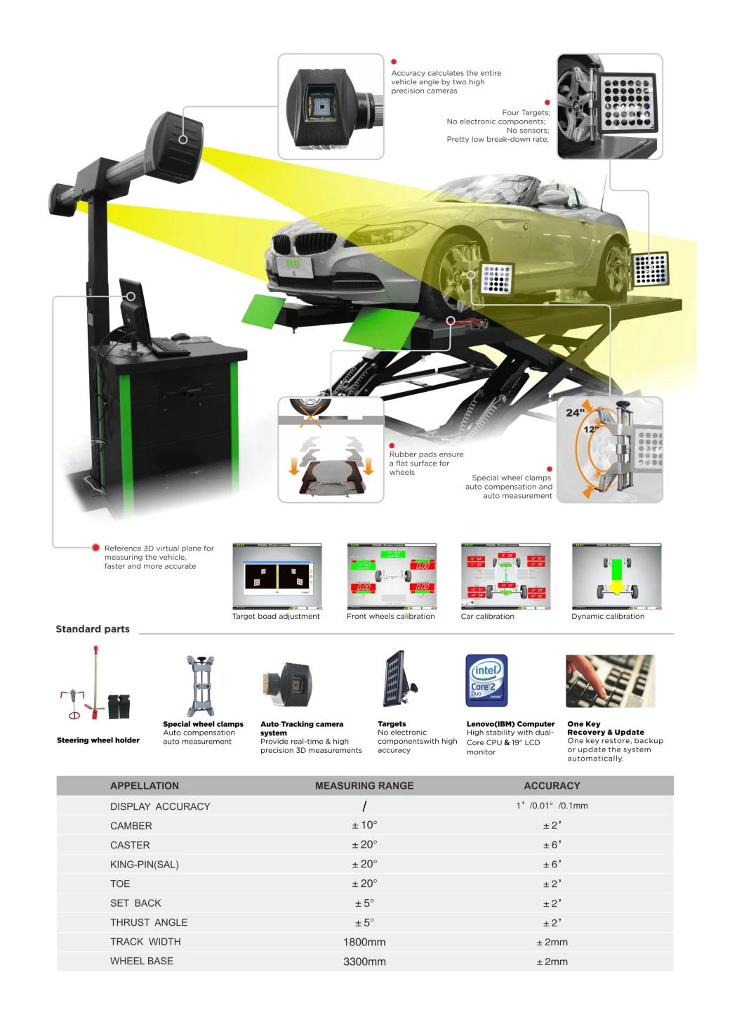 Auto Smart 4 Wheel Aligner Adjusting Machine Pl-3D-5555u with 3D Digital System