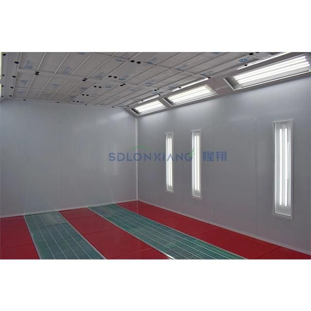 CE Approved Longxiang Brand Diesel Heating Painting Oven Auto Spray Booth