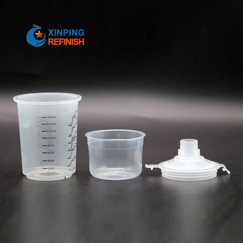 Logo Printable Mini Transparent Plastic Paint Mixing Cup for Spray Gun