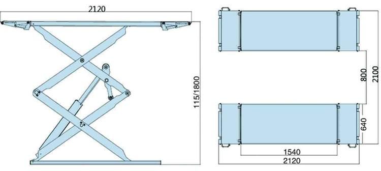 Scissor Car Lift Designed on Ground Suitable for Home, 4s Shop with Good Quality