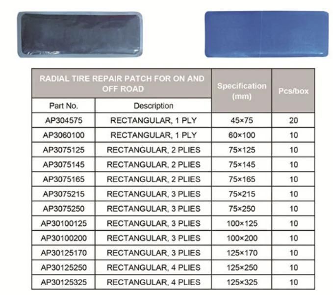 Radial and Bias-Ply Tire Repair Patch Small Medium Large