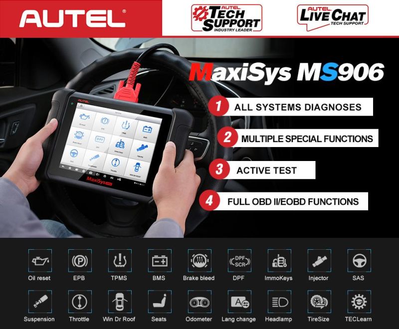 Autel Scanner Maxisys Ms906 Automotive Diagnostic Scan Tool OBD2 Autel Automotive Scanner 906