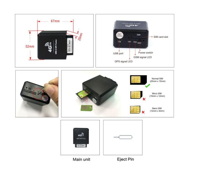 4G Obdii GPS Tracker Car Vehicle Tracker Real Time Tracking OBD Diagnostics Tracker (DI)