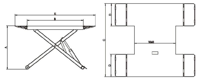 2800kg Capacity MID-Rise Scissors Auto Lifter (EM06)