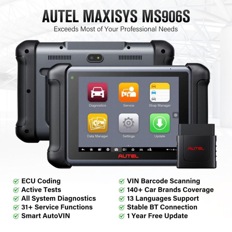 New Release Autel Ms906s wireless Car Universal Diagnostic Machine with OBD1 Connectors