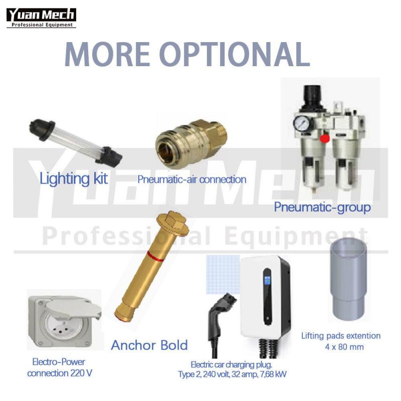 Yuanmech F4032mm Two Post Lift Floor Connection with Mechanical Realese by Italian Technology