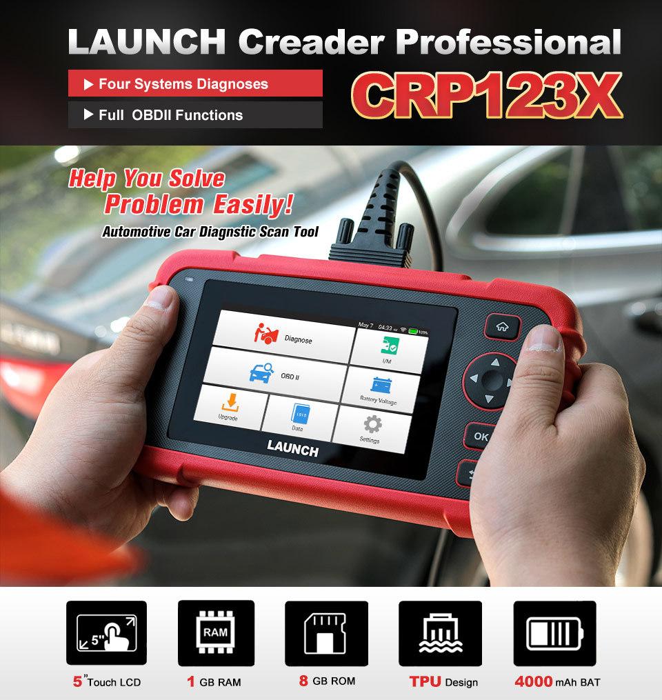 Launch Crp123X OBD2 Code Reader for Engine Transmission ABS SRS Diagnostics with Autovin Service Lifetime Free Update Online