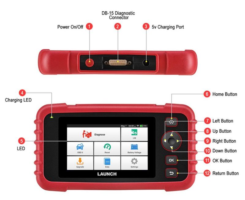 Original 129X Creader Obdii Scanner Airbag Crash Data Reset Same as The Launch Crp129e PRO Crp 129 X Premium Diagnostic Tool