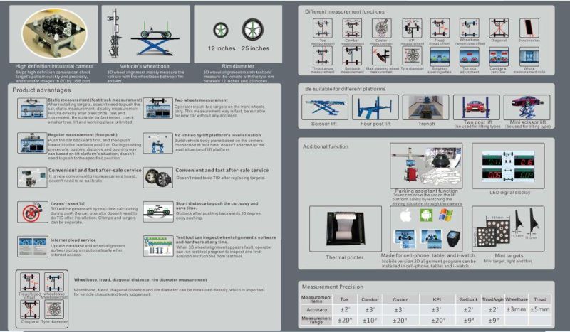 Factory 3D Wheel Alignment Computer Alignment Equipment for Sale