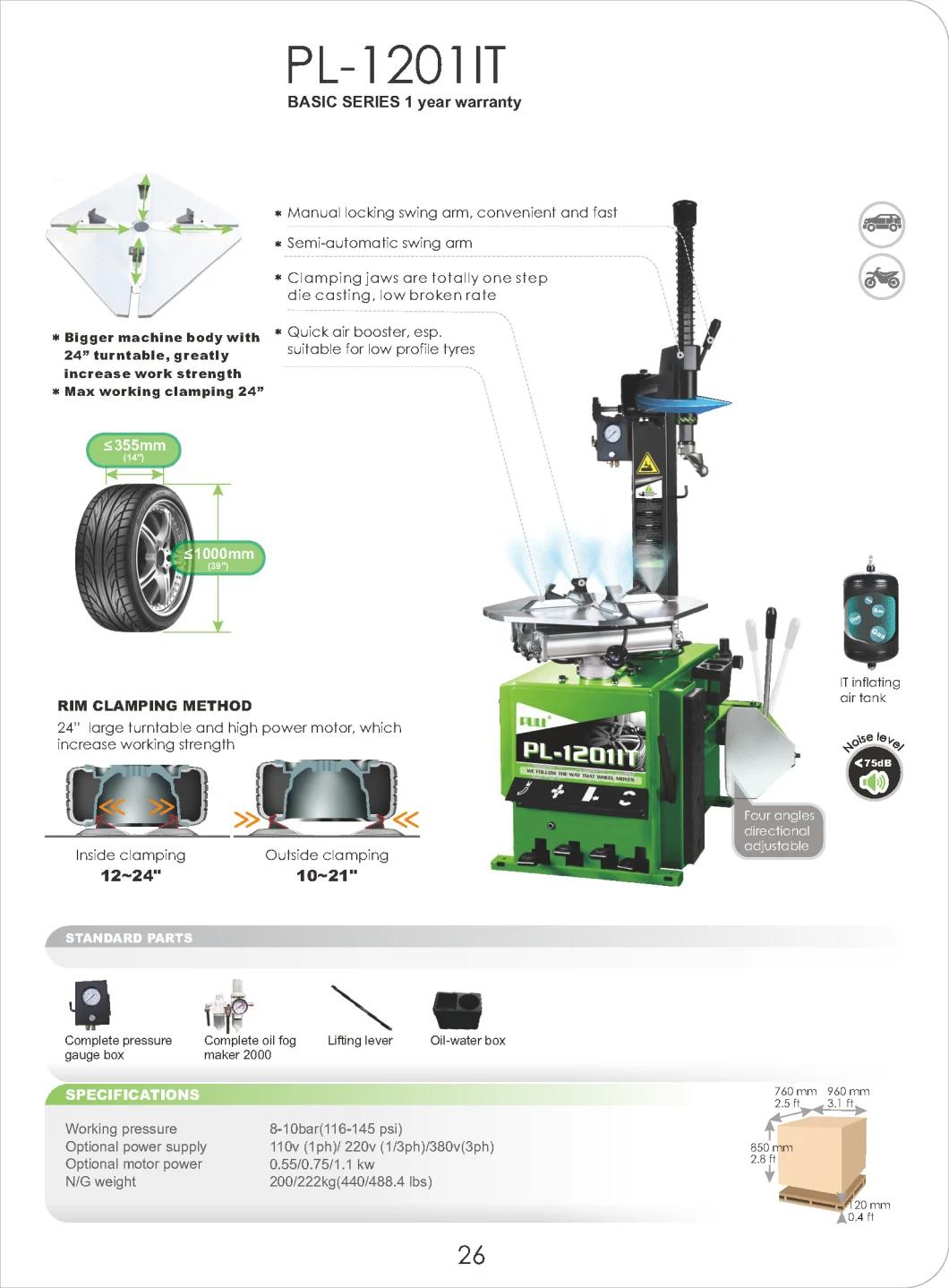 Puli Pl-1201it Semi-Automatic Swing Arm Tire Changer Machine Economical Automatic Car Workshop Tire Changer Machine for Sale