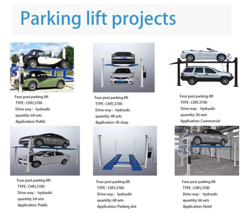 Auto Hydraulic Four Post Car Hoist Parking Lift