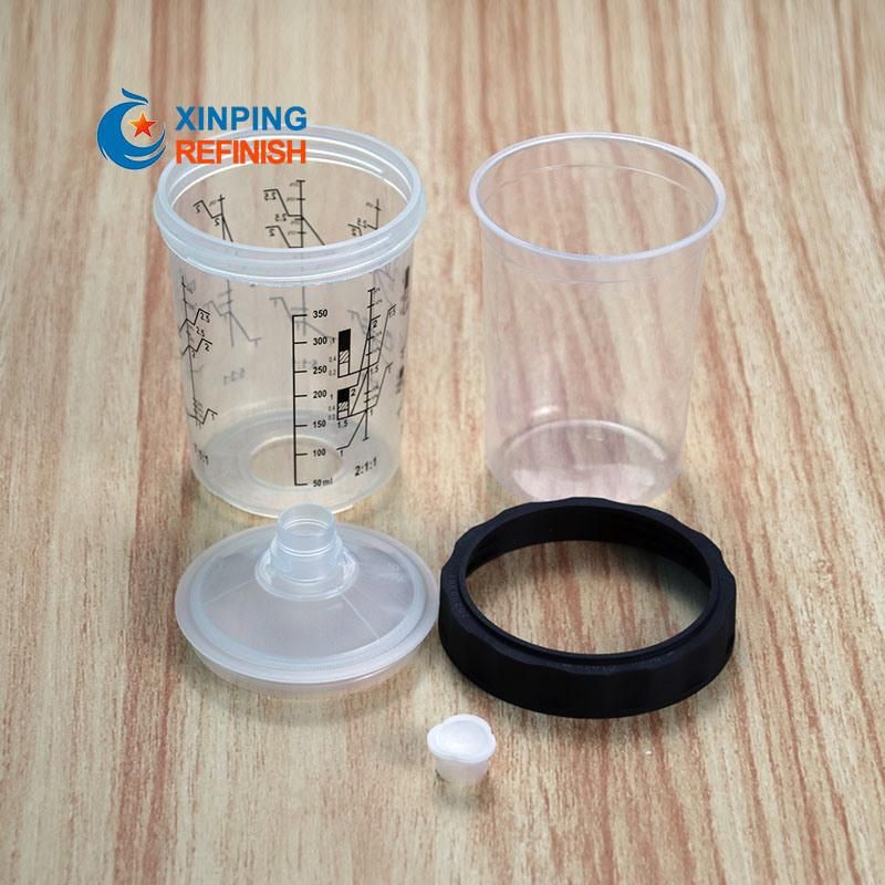 Paint Spray Gun System Plastic Mixing Cup with Liners Lids and Sealing Plugs for Spray Gun