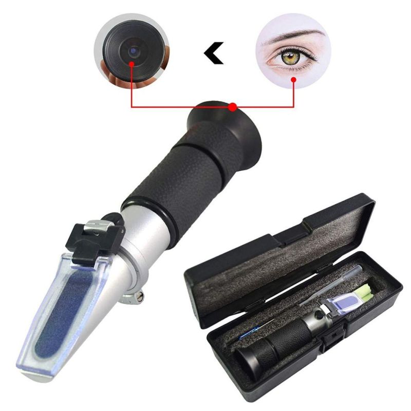 Digital Handheld Refractometer Antifreeze Tester Portable Brix Beer Refractometer Battery Electrolyte Wiper Fluid Automatic Temperature Dual Scale