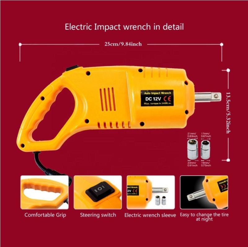 Tawa 12V 3t 5in1 Portable Car Lift Jack Hydraulic Floor Jack Kit with Electric Wrench and Air Pump Electric Scissor Jack