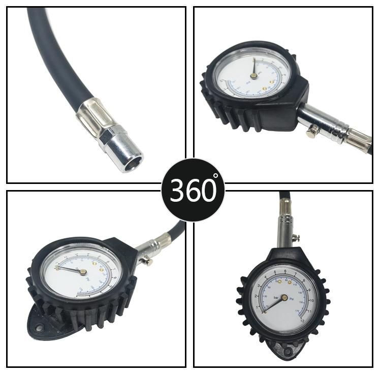 160psi Dial Tire Pressure Gauge with Hose