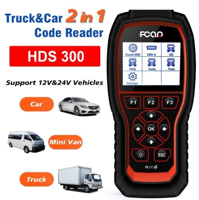 Fcar Hds 300 Universal Auto Diagnostic Scanner Code Reader for Cars and Trucks Full System Diagnosis Free Update Truck Scanner