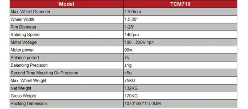 Tcm-710 Wheel Balancer/Computerized Wheel Balance/Tyre Balancer Machine