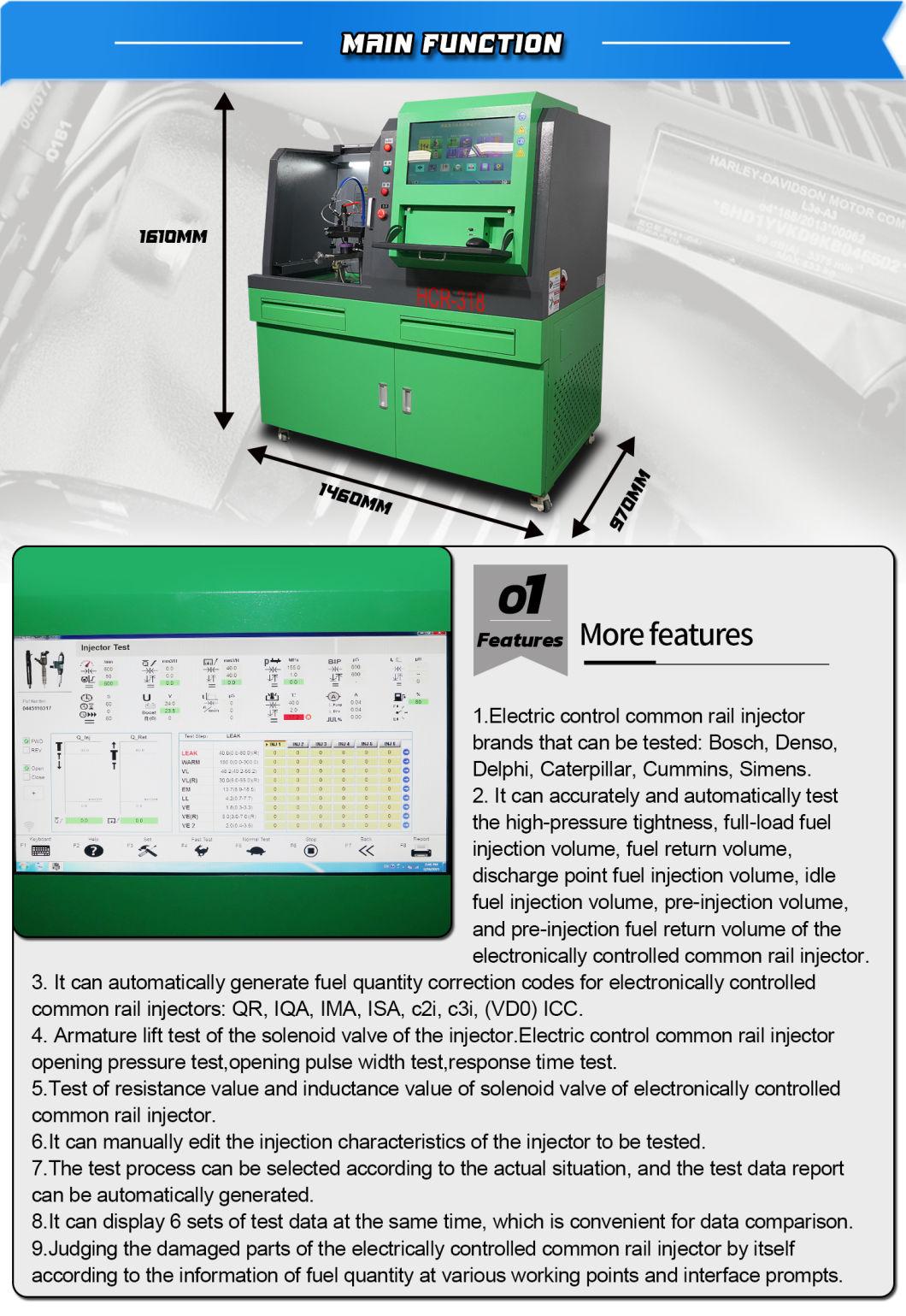 Common Rail Diesel Injector Test Bench for All Cars Testing Machine Equipment Injection Tester Hcr318